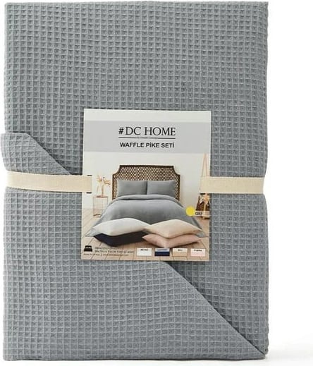 Batanije Double Pique, waffle, ngjyrë gri, 200x220cm