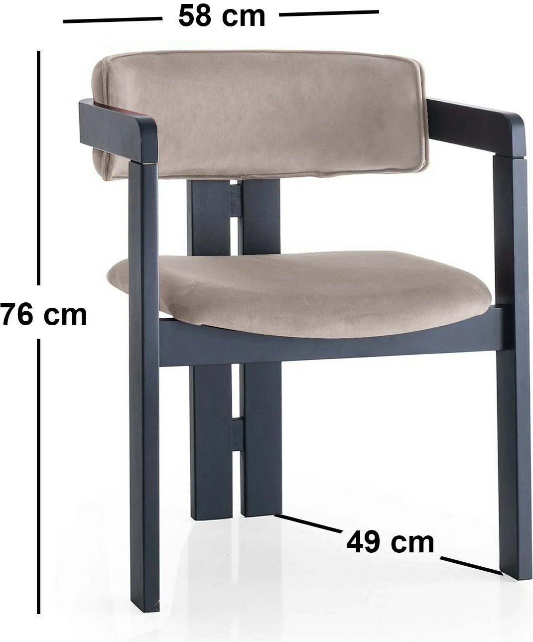 Karrige Skye Decor, CO - 020, kadife, e zezë dhe kafe e çelët