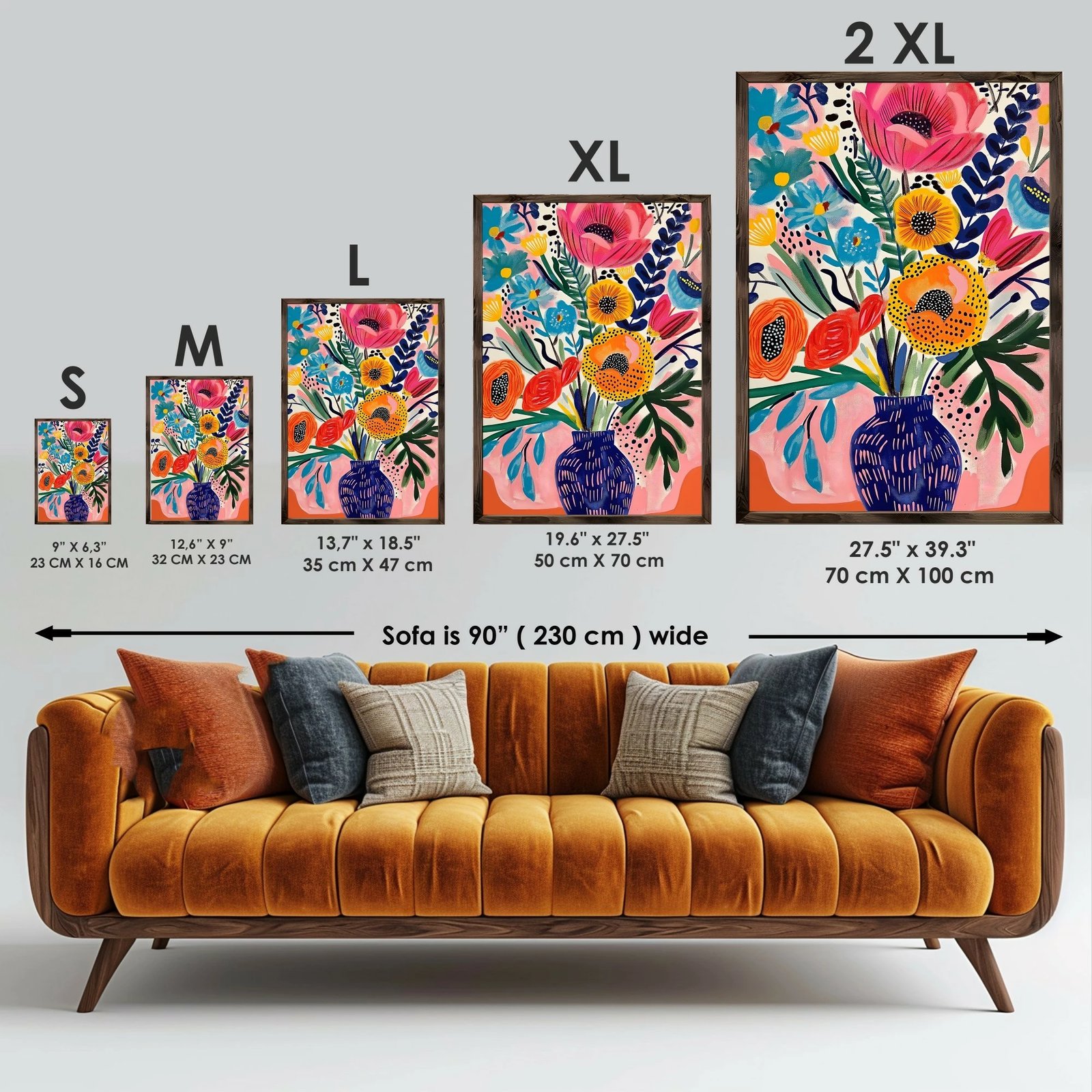 Pikturë dekorative me kornizë MDF, shumëngjyrëshe, Wallity GE213-L