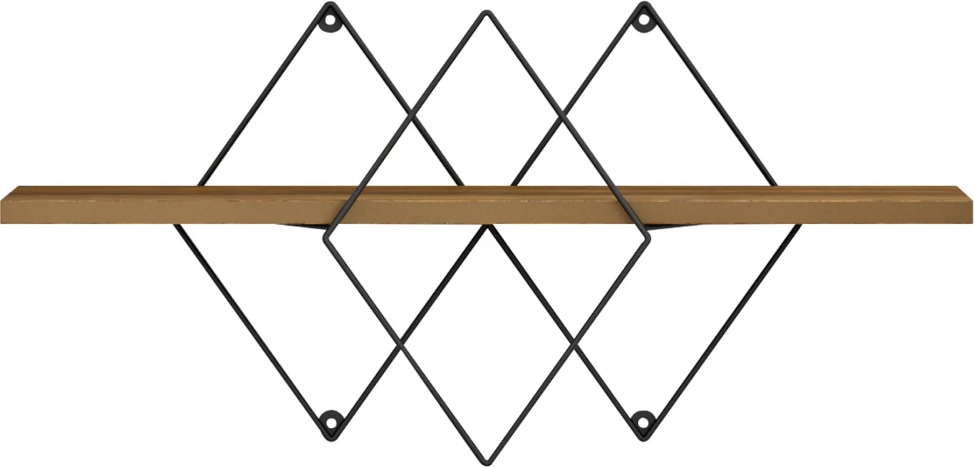 Raft muri CHANTRIA FH8934.11 melaminë ngjyrë lisi-metal ngjyrë e zezë 60x14x36Hcm