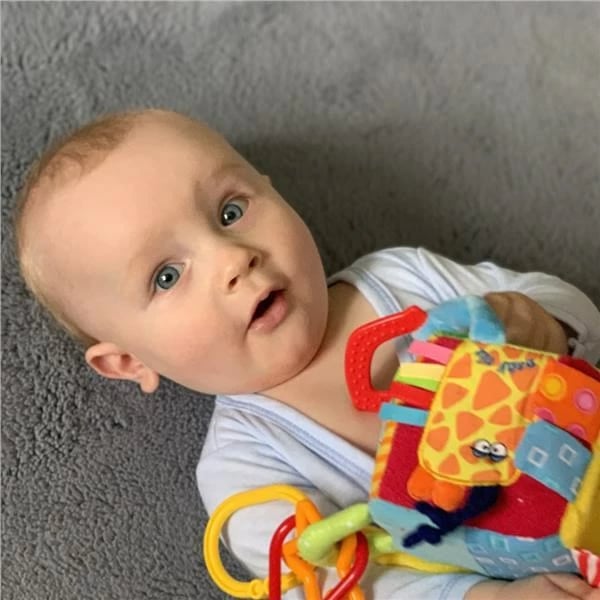 Lodër interaktive, Baby Mix, ZOO, kube aktivitete për foshnje 9x9x9 cm, me pasqyrë plastike, zhurmues dhe unaza varëse, shumëngjyrëshe