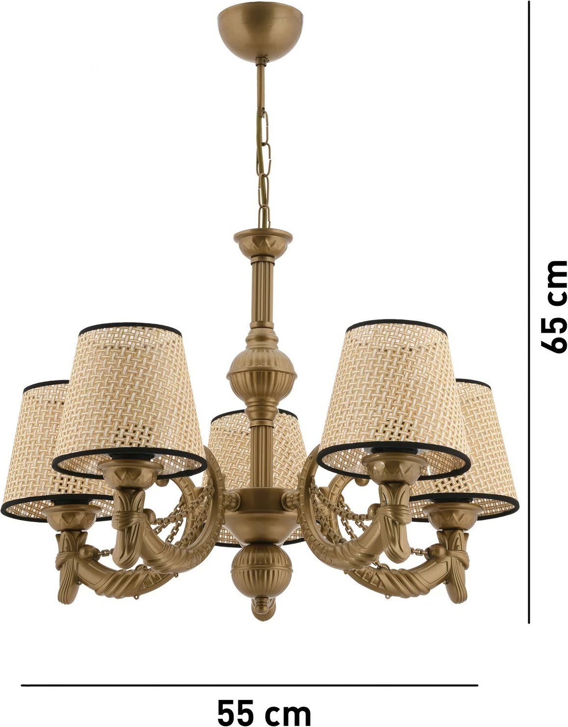 Llambë tavani Opviq Fiona, zinxhir Coral, natyrale, ari