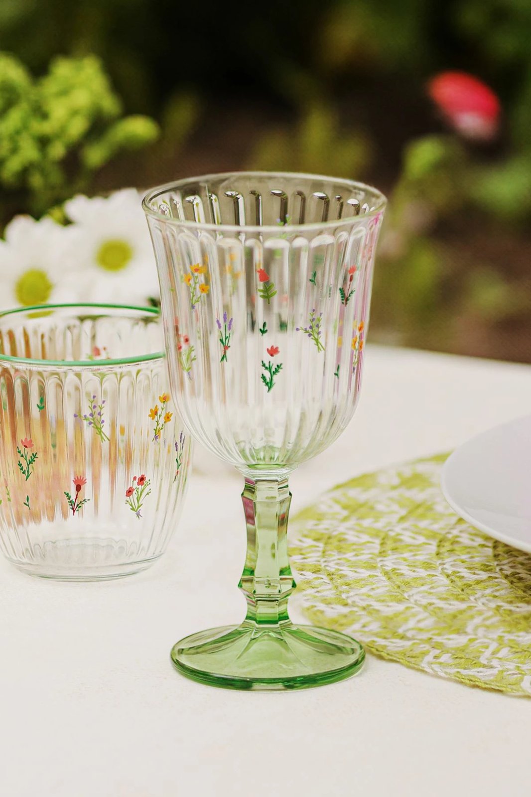 Set gotash prej qelqi, 4 copë, Hermia Concept, Botanical 240