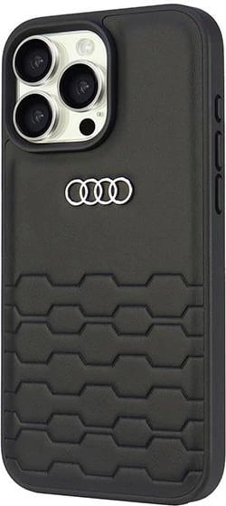 Mbështjellës Audi për iPhone 16 Pro Max 6.9", lëkurë sintetike, i zi, Hardcase