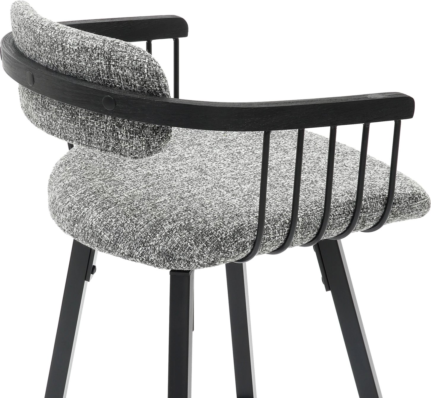 Karrige për bar rrotulluese LANG FH9990.02, kornizë metali e zezë, pëlhurë gri, 51.5x48.5x89.5H cm