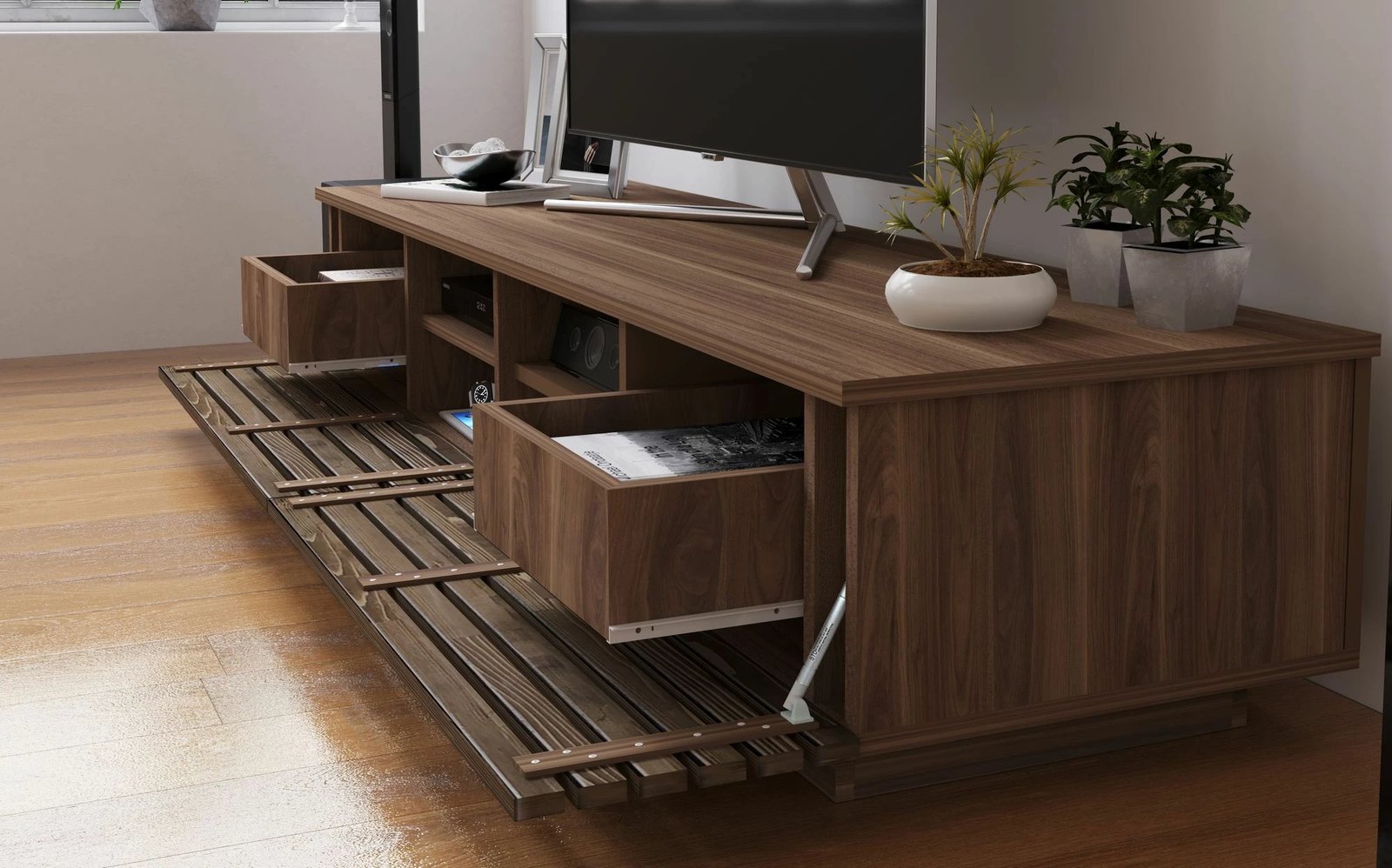 Komodinë TV Skye Decor, dru lisi, Rb-168