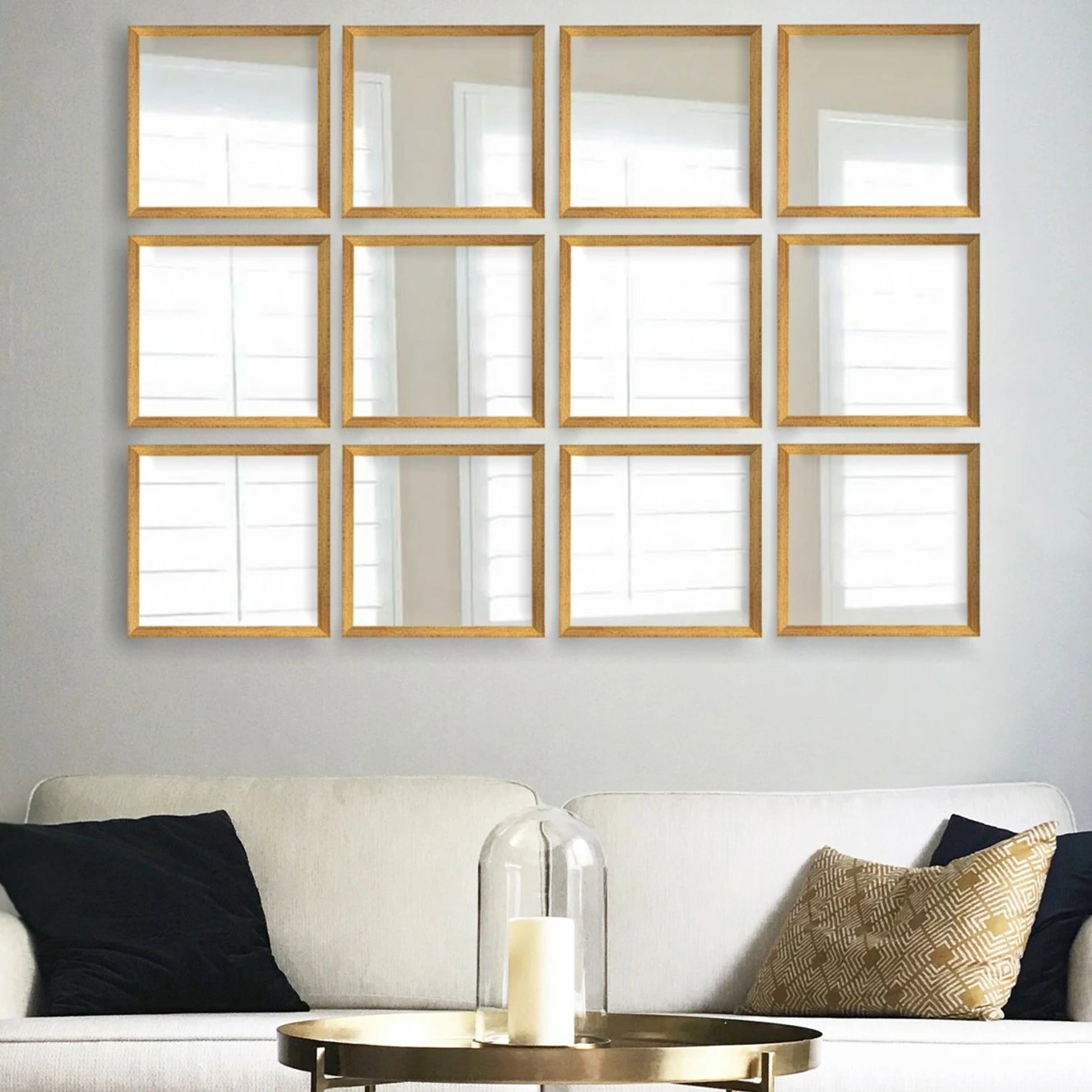 Set pasqyrash (12 copë), Wallity, SETAYNA_055, ngjyrë ari dhe argjendi