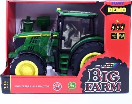 Traktor lodër TOMY Britains John Deere 6210R, Jeshile