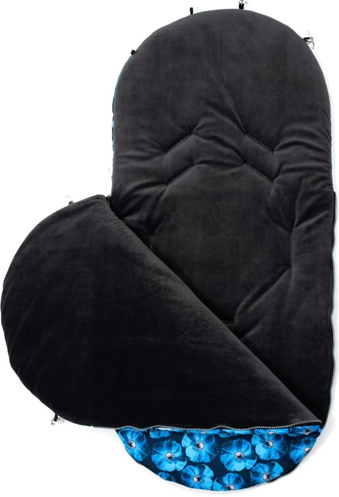 Fusak dimëror bebe për karrocë/karrige makine, New Baby, 95x45 cm, minky i butë, me vrima për rripa 5-pikësh, Blu