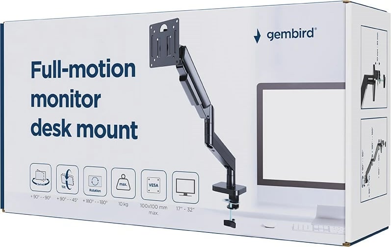 Krah montimi për monitor Gembird MA-DA1-04, 17-32 inç, i zi