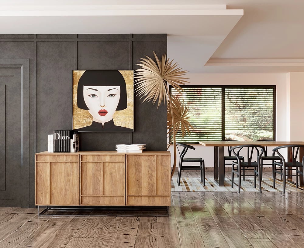 Tavolinë ngrënie CRAFT 180, dru mango, këmbë metalike, natyrale, 180x90x76cm