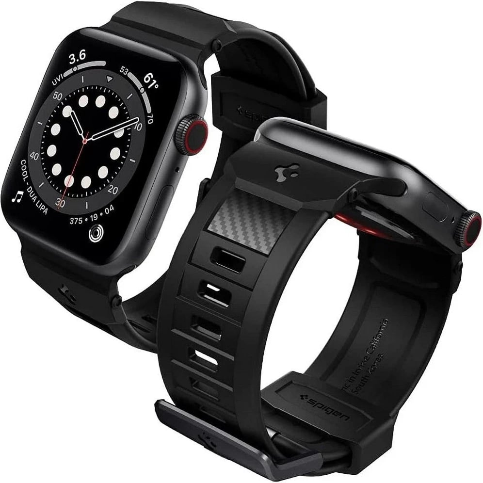 Rrip ore SPIGEN Rugged për Apple Watch 4 / 5 / 6 / 7 / 8 / SE (38 / 40 / 41 mm) Matte Black