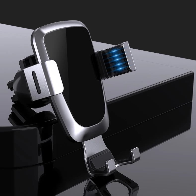 Mbajtës gravitacional për celular Hurtel YC08 për ventilator të makinës, argjendtë