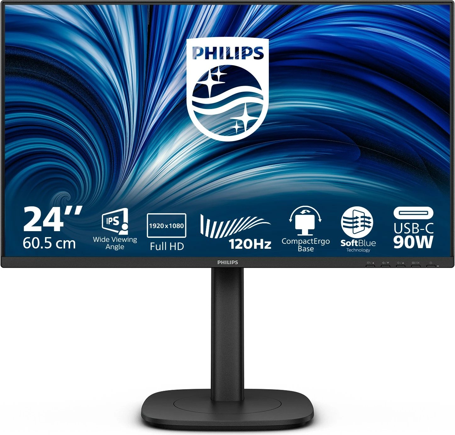Monitor Philips 24B2U3301, 23.8 inç, IPS, Full HD, HDMI+DP+USB-C, i zi