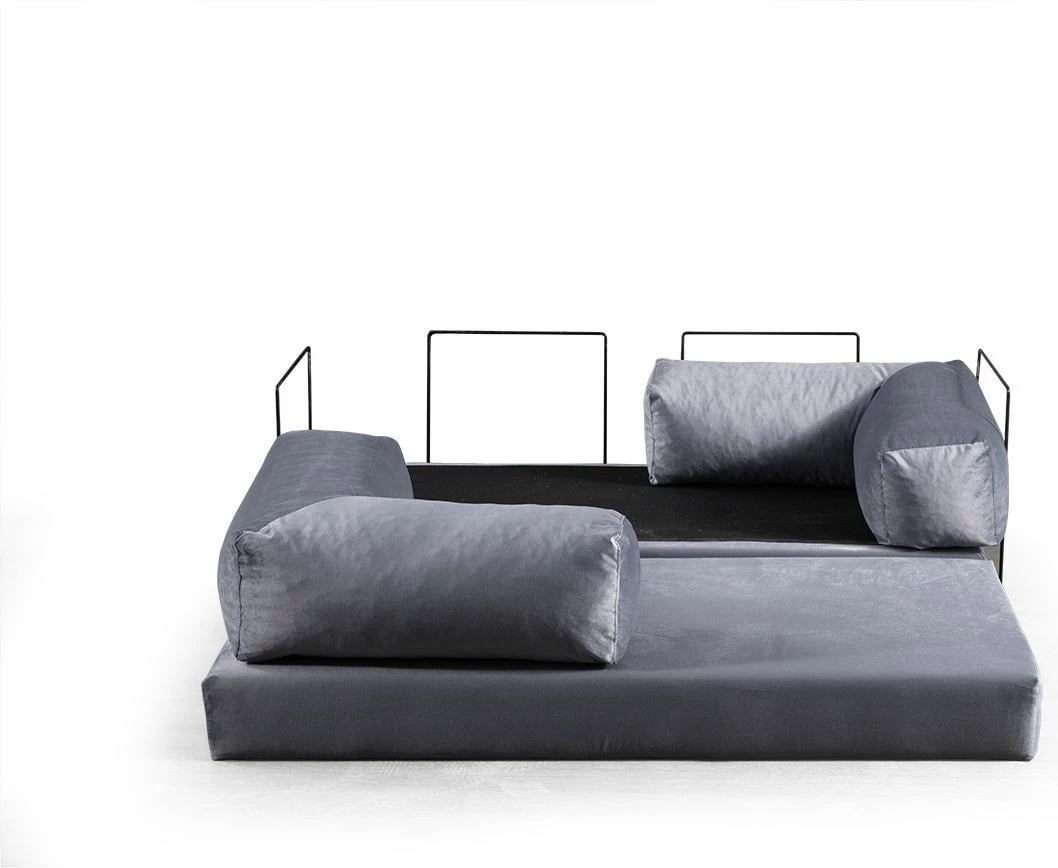 Divan-krevat 2 vende, Atelier del Sofa, Via Con, gri e çelët
