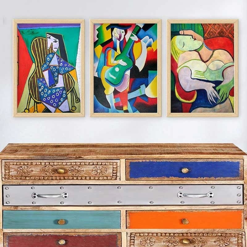 Pikturë dekorative me kornizë (3 copë), Wallity, 3NTC_UNPP13_3545