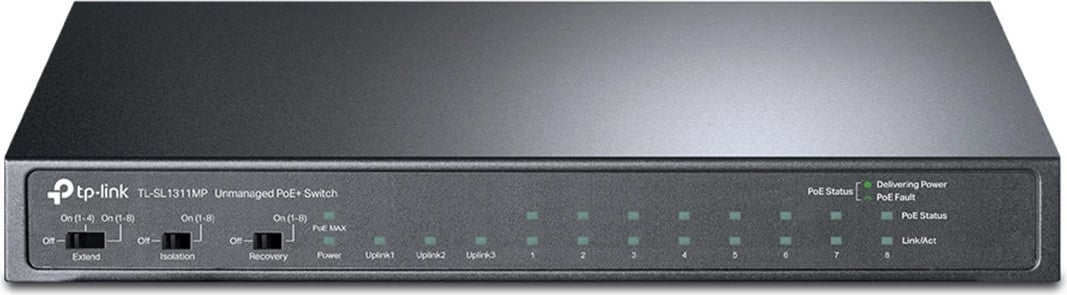 Switch, TP-LINK TL-SL1311MP, PoE+ i pamenaxhuar, e zezë