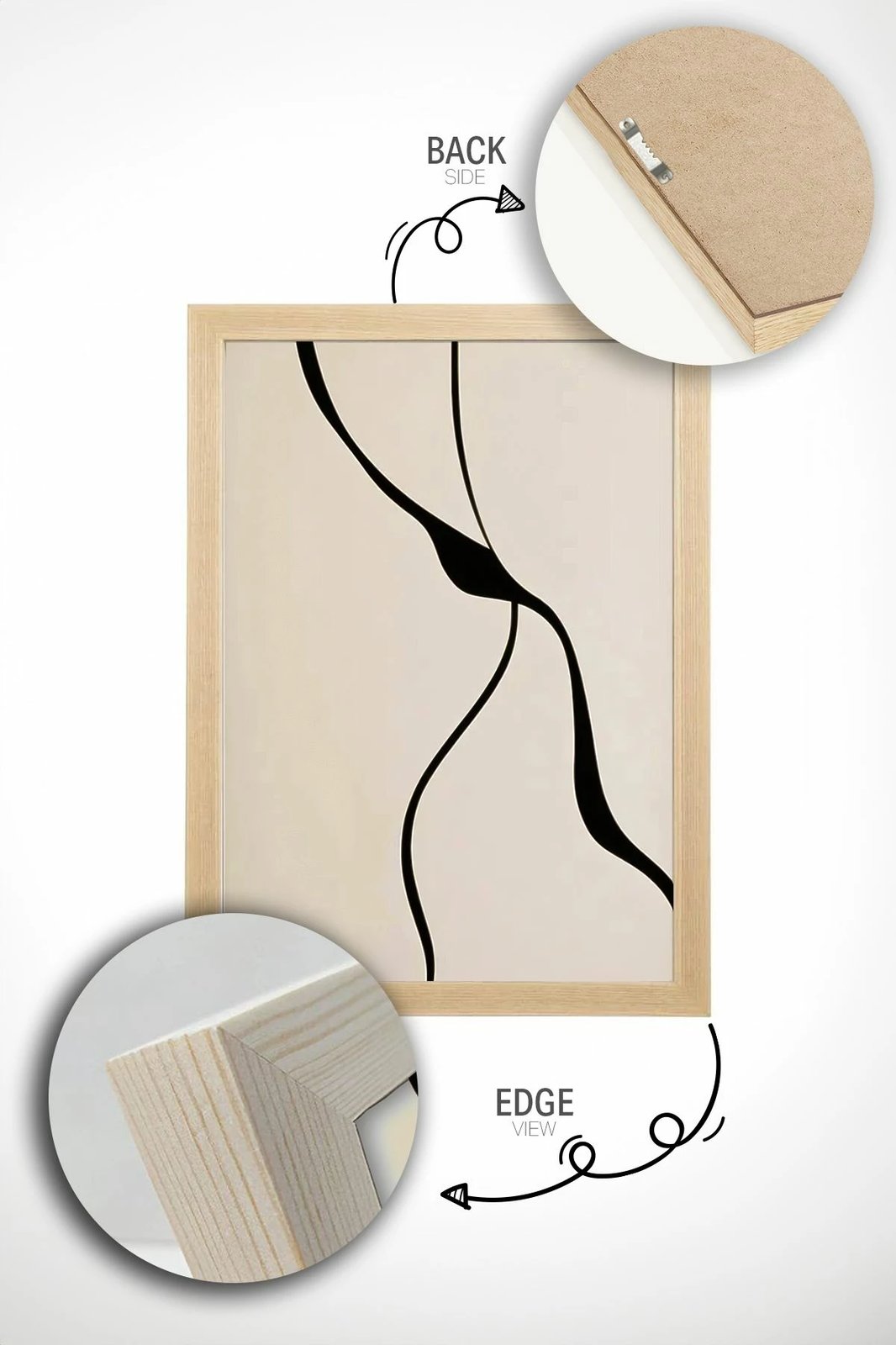 Pikturë dekorative me kornizë (2 copë), Wallity, Ersy2Lımodel10-Ahsap