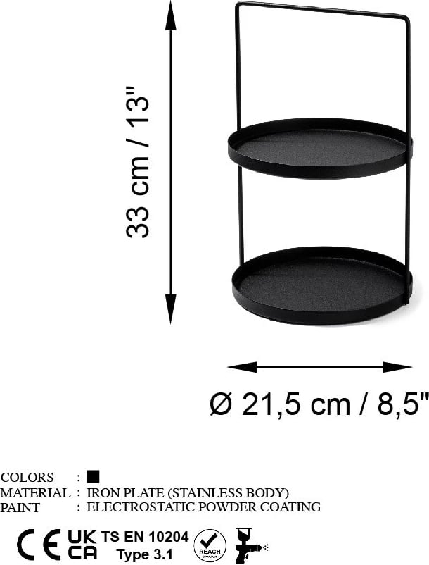 Aksesor dekorativ metalik, dizajn Aberto, Tılos, ngjyrë e zezë