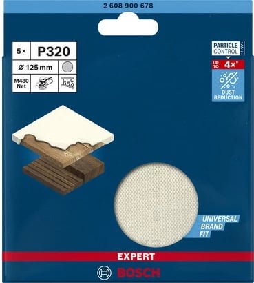 Rrjetë zmeriluese Bosch Expert M480, 5 copë, 320 grit