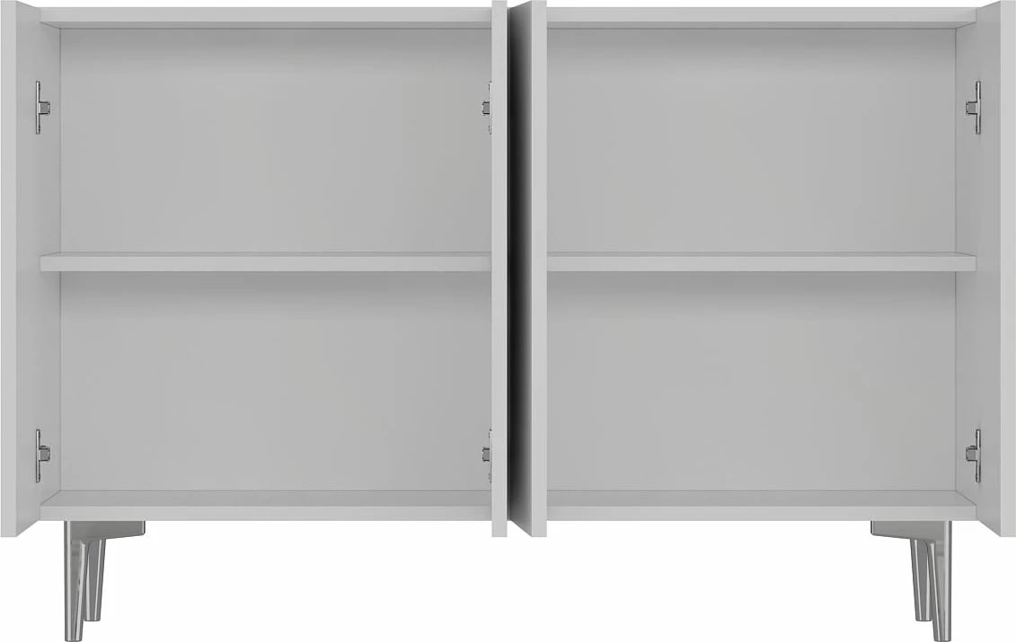 Konsolë moderne, ngjyrë e bardhë dhe argjend, Skye Decor, 120x75x29.6cm