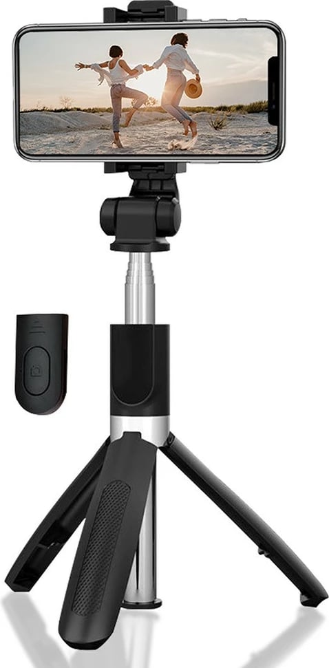 Selfie tripod Media-Tech MT5542 me telekomandë Bluetooth, i zi