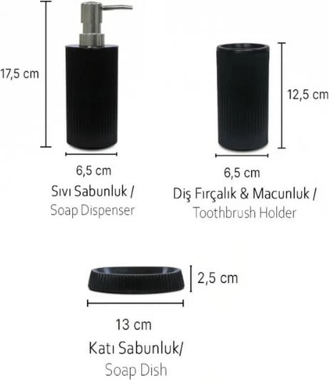 Set banjoje 3 pjesësh, ngjyrë e zezë, Mijölnir, PZR-066