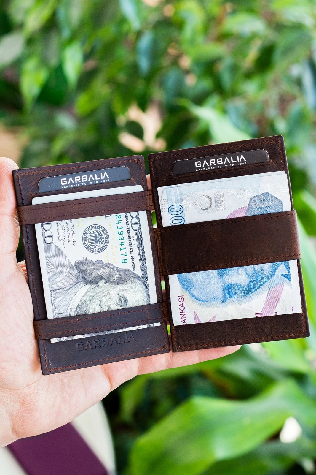 Mbajtës kartelash Zoozie Bags, lëkurë natyrale, ngjyrë kafe, Magic