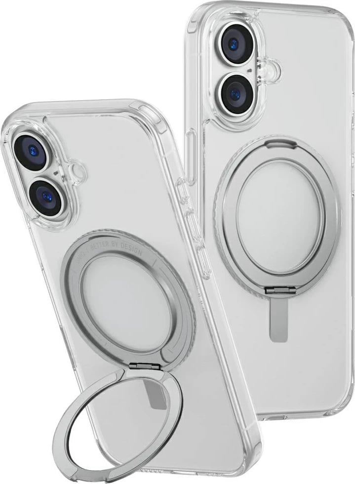 Mbështjellës UNIQ Swivix 360 me këmbalec rrotullues për iPhone 16, Transparent