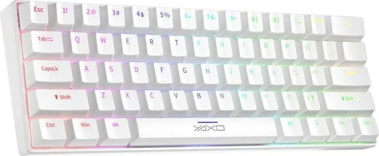 Tastierë mekanike Yaxo Nuxlak Outemu RS, RGB, 61 taste, e bardhë