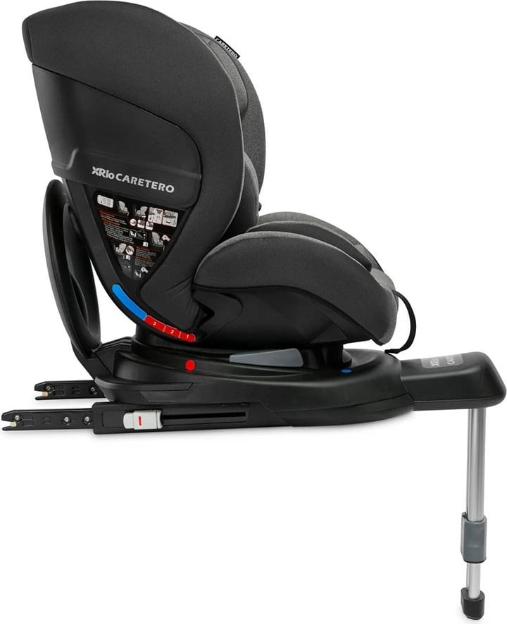 Sedilje auto, CARETERO RIO, i-Size 40–105 cm deri 22 kg, ISOFIX me këmbë stabilizuese, 360° rrotulluese, gri