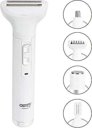 Trimmer multifunksional, Camry, CR 2935, bateri 400mAh Ni-MH, karikim USB, kokë folio + trimmer vetullash/bikini/hundë/fytyrë, e bardhë, set