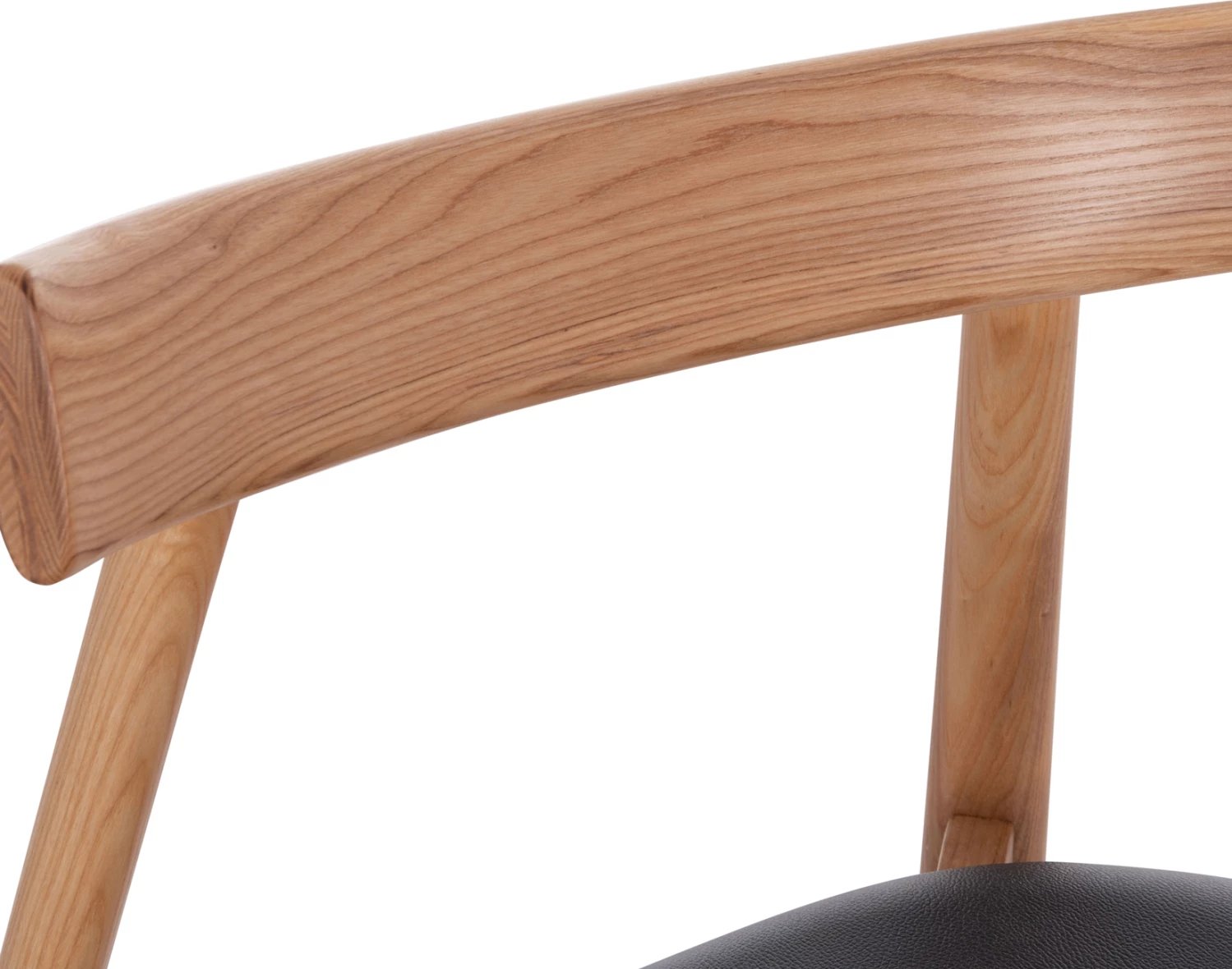 Karrige ngrënieje SEKAN, dru kauçuku, ulëse lëkurë sintetike e zezë, 60x54x72cm, set prej 2 copë