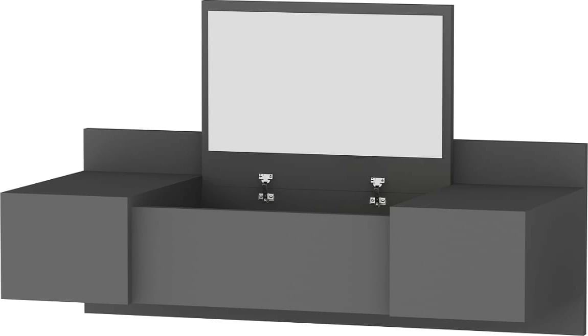 Tavolinë grimi Skye Decor, ngjyrë antracit, me pasqyrë