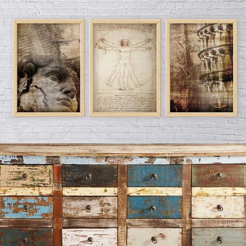 Pikturë dekorative me kornizë (3 copë), Wallity, 3NTC_UN6809471_3545