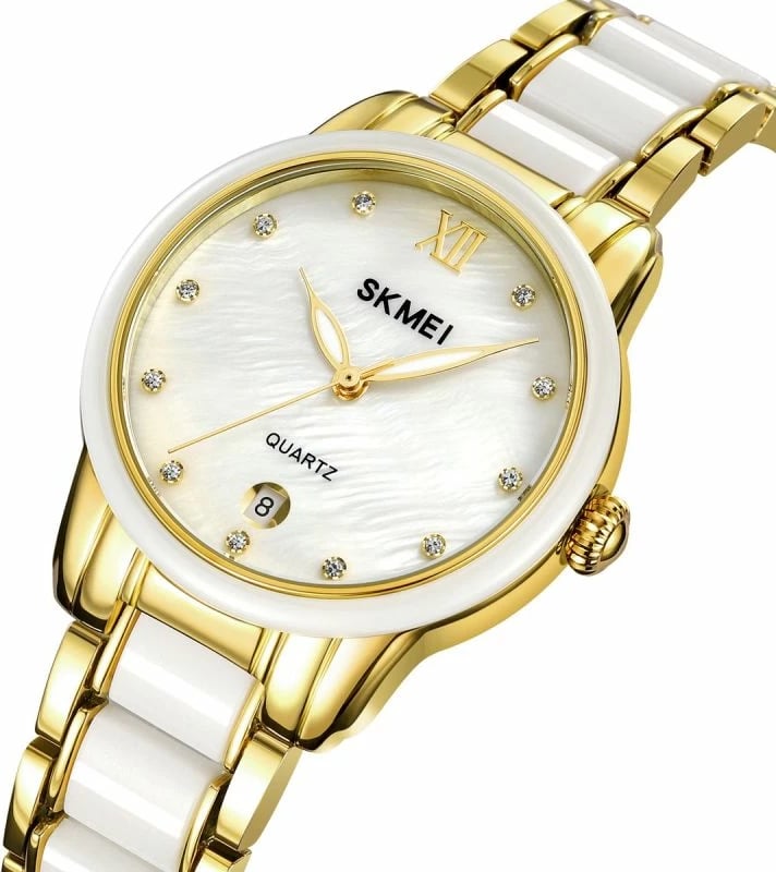 Orë dore për femra Skmei, ari/bardhë