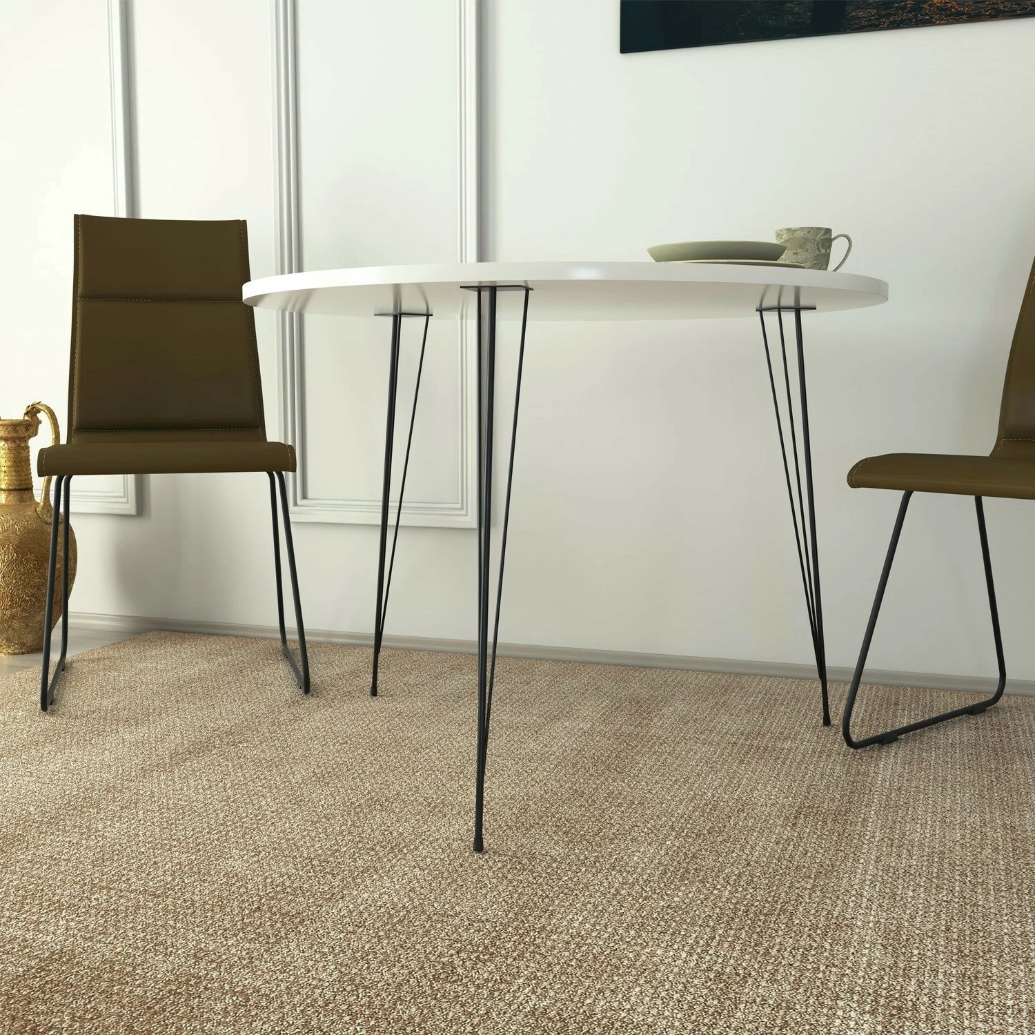 Tavolinë Hanah Home, Sandalf - e bardhë me shkëlqim