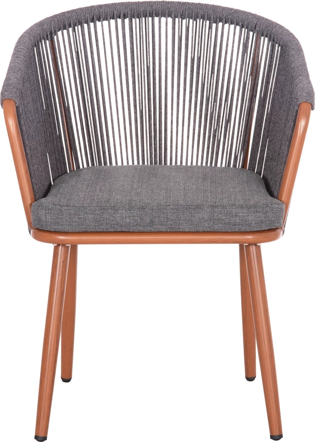 Karrige për ngrënie HARRIET FH5548.11, alumin kafe, kornizë gri, 60x62x80.5 cm, set prej 4 copash