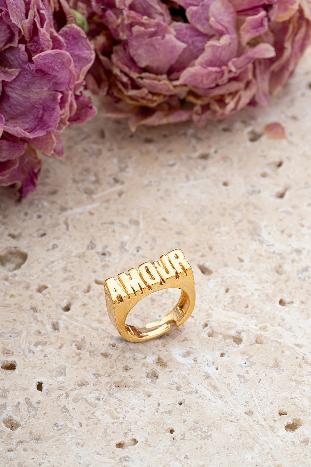 Unazë e artë me gur zirkon, Jumeon, e rregullueshme, Amour