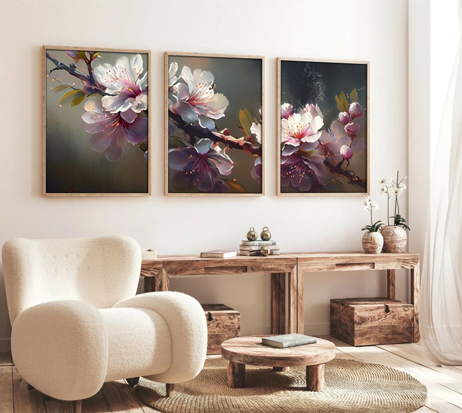 Pikturë dekorative me kornizë MDF (3 copë), Wallity, Huhu222, 50x70cm