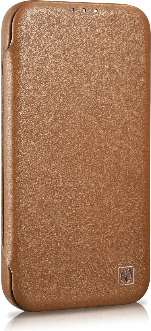 Mbështjellës iCarer CE Premium lëkurë për iPhone 14 Pro, MagSafe, kafe