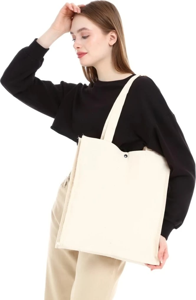 Çantë tote Zoozie Bags, krem, 47x36x8cm