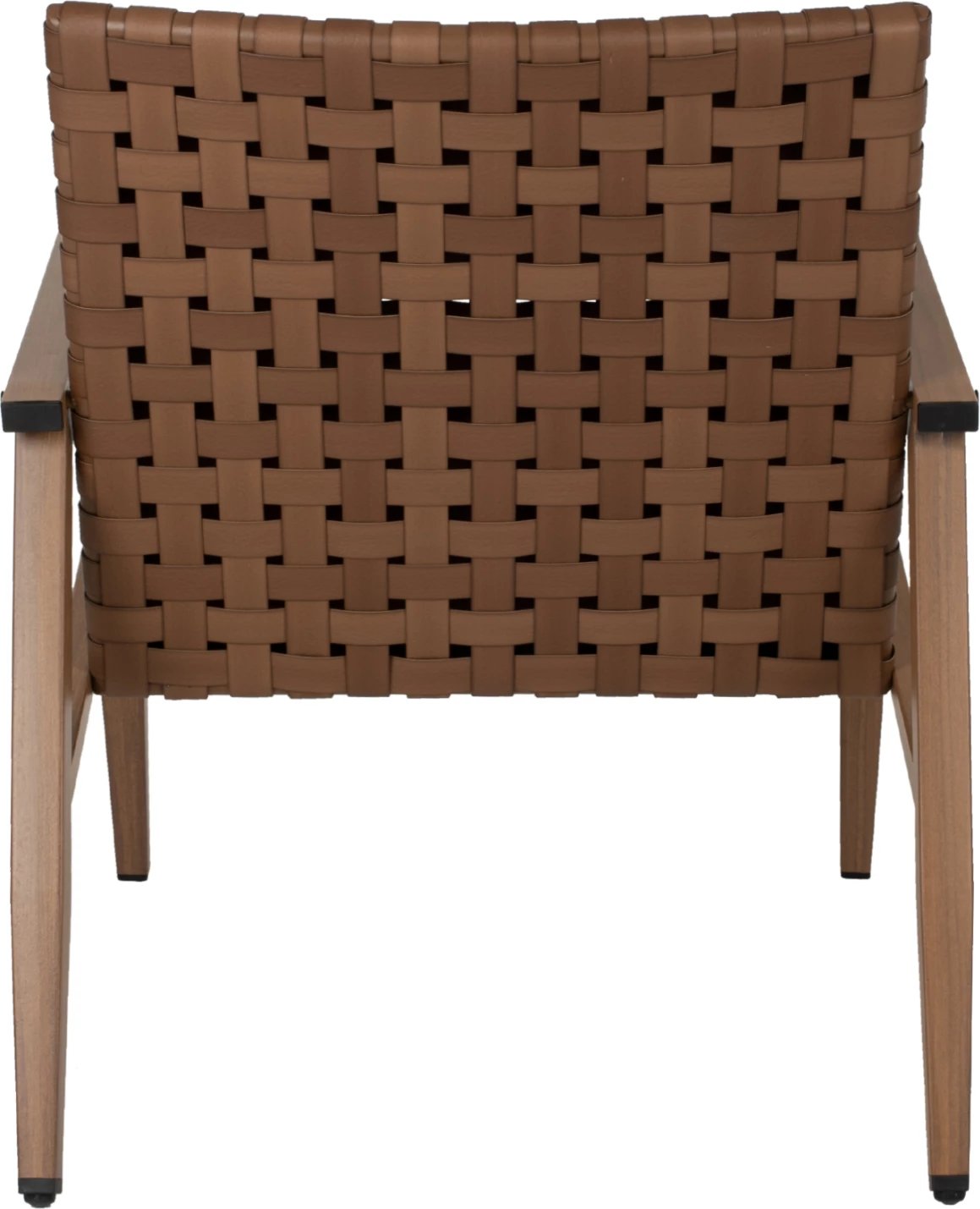 Karrige me krahë FELIPE, pamje druri metali & pamje lëkure ratan, FH5868.01, 63,5x75,5x77Hcm