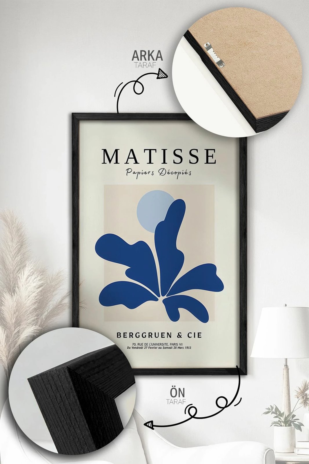 Pikturë dekorative me kornizë (3 copë), Wallity, Artvmodel16-Siyah