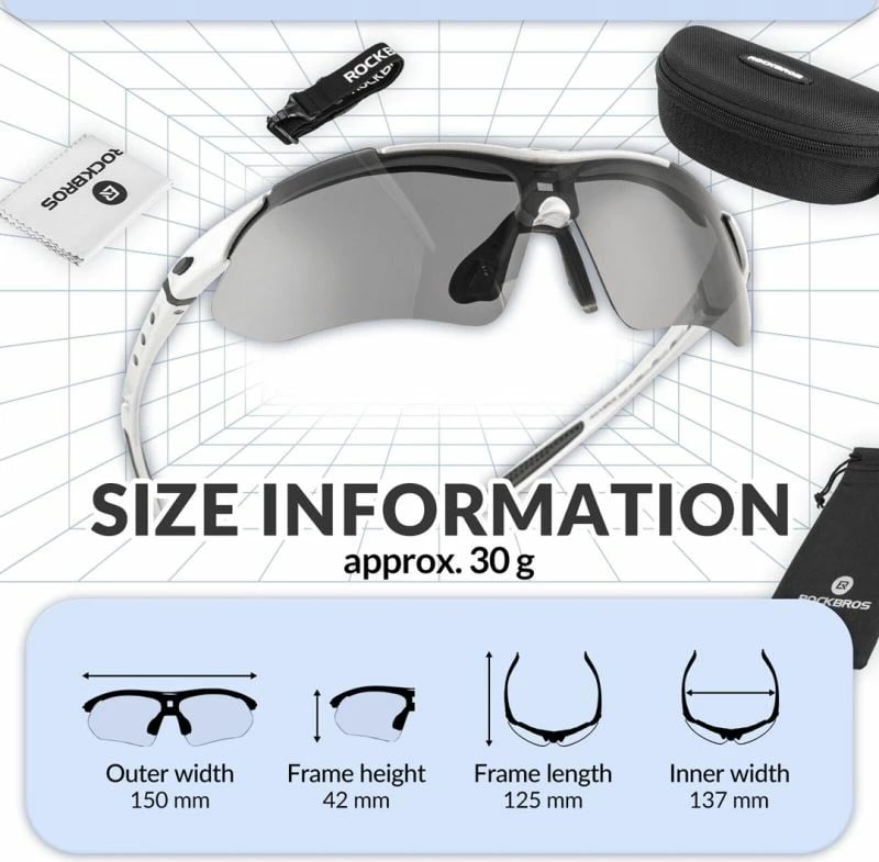 Syze sportive Rockbros, unisex, argjendi