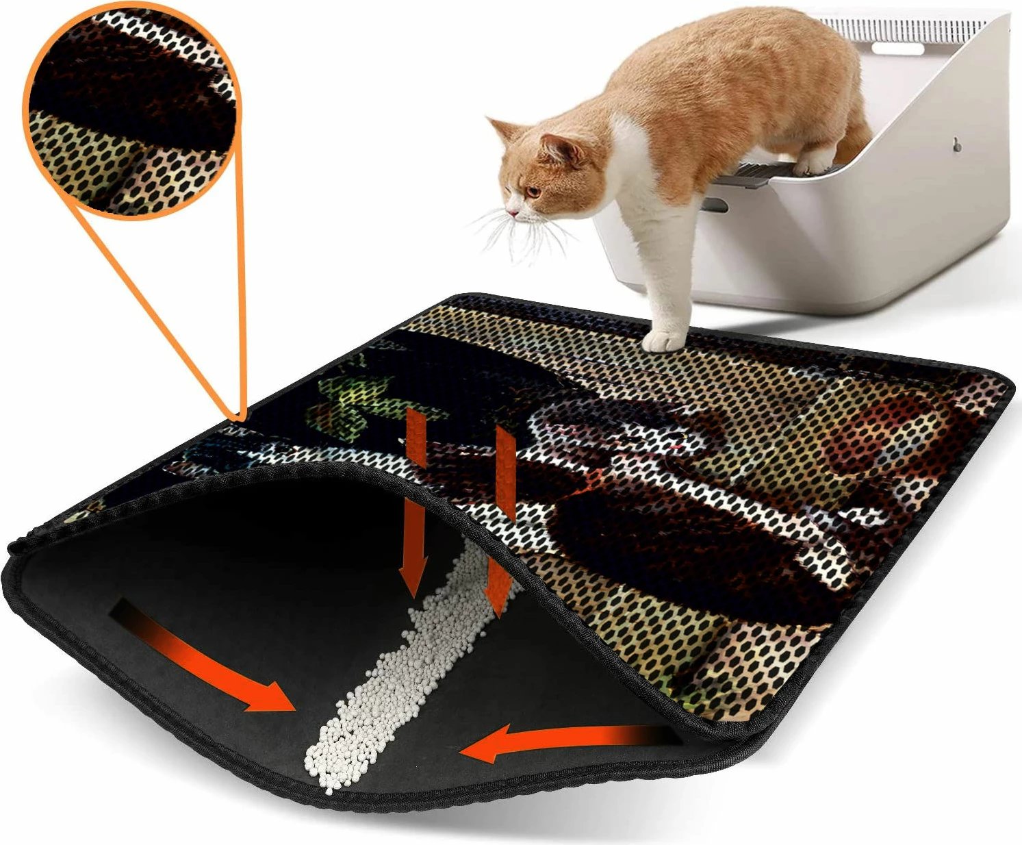 Tapet për rërë mace, shumëngjyrësh, Paws & Whiskers, Nrszn0007, 45x60cm