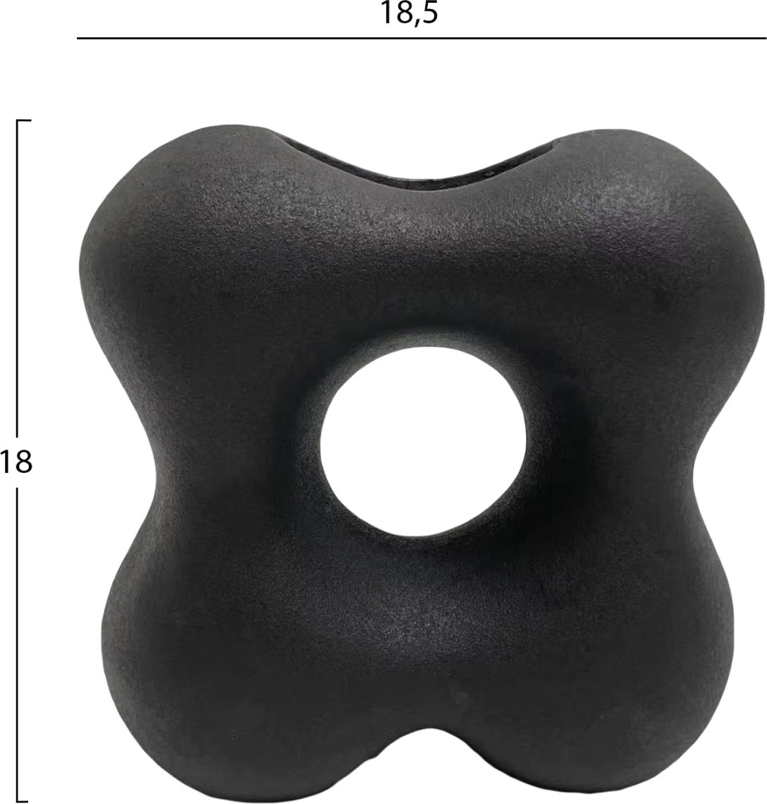 Dekor tavoline prej qeramike, SEBOR FH4594.02, ngjyrë e zezë mat, 18.5x9x18Hcm