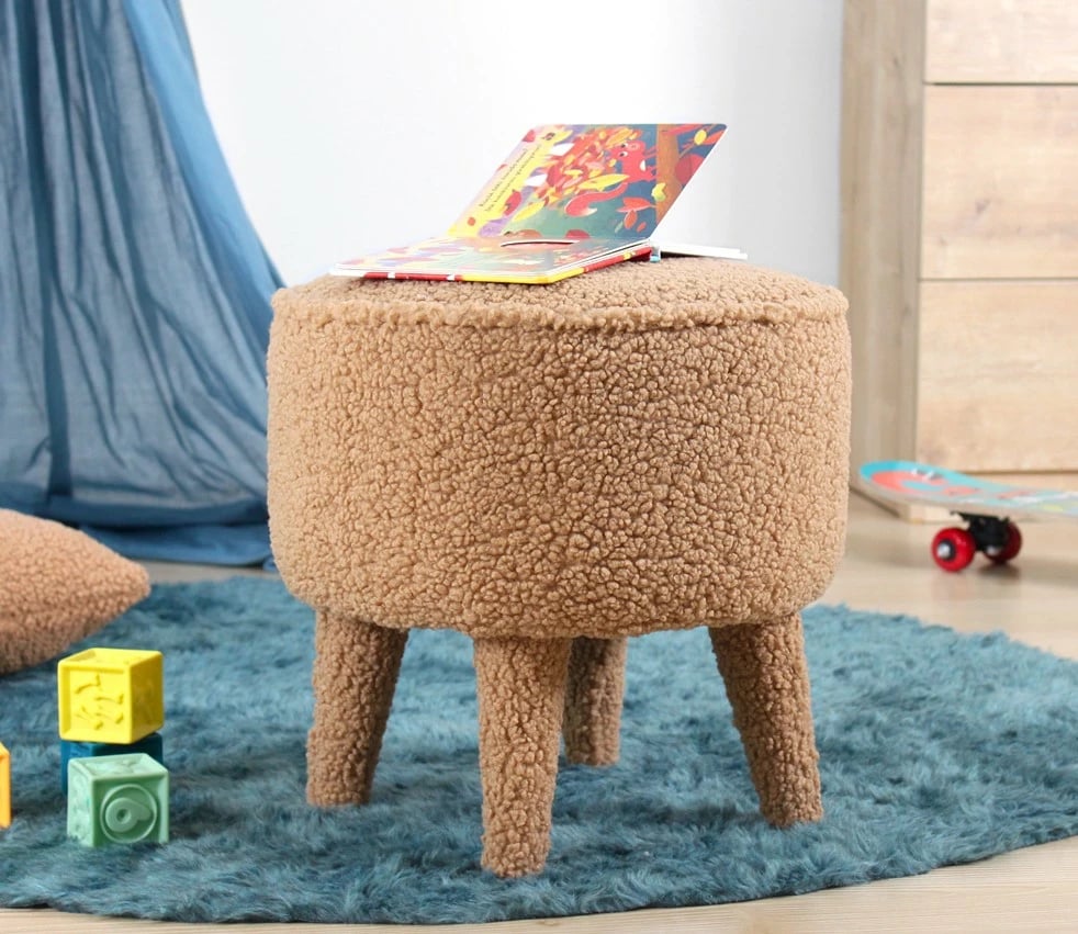 Puf prej leshi artificial, ngjyrë kafe, Moouv 3337