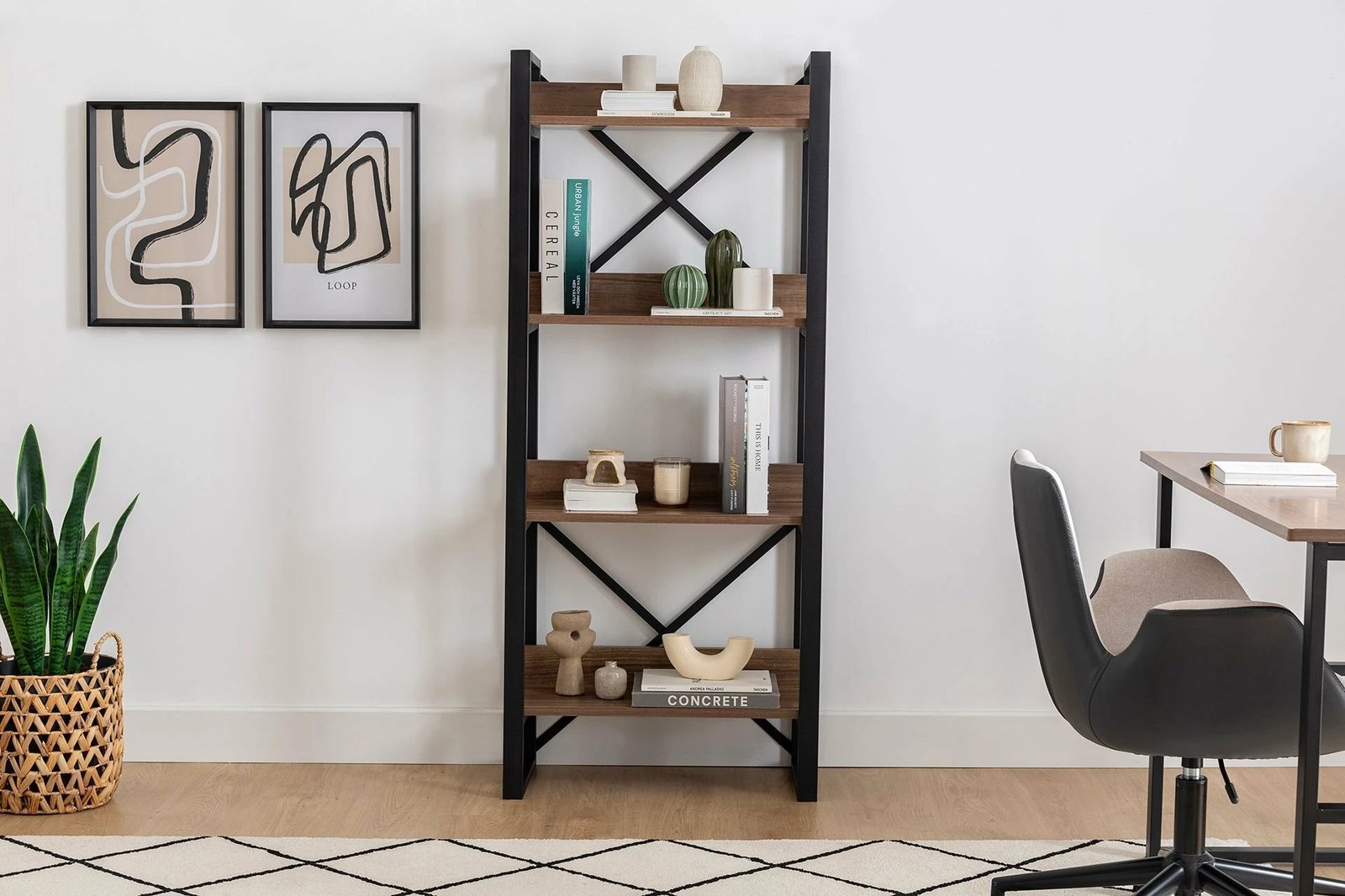 Raft librash Hanah Home, Adisa, ngjyrë arre