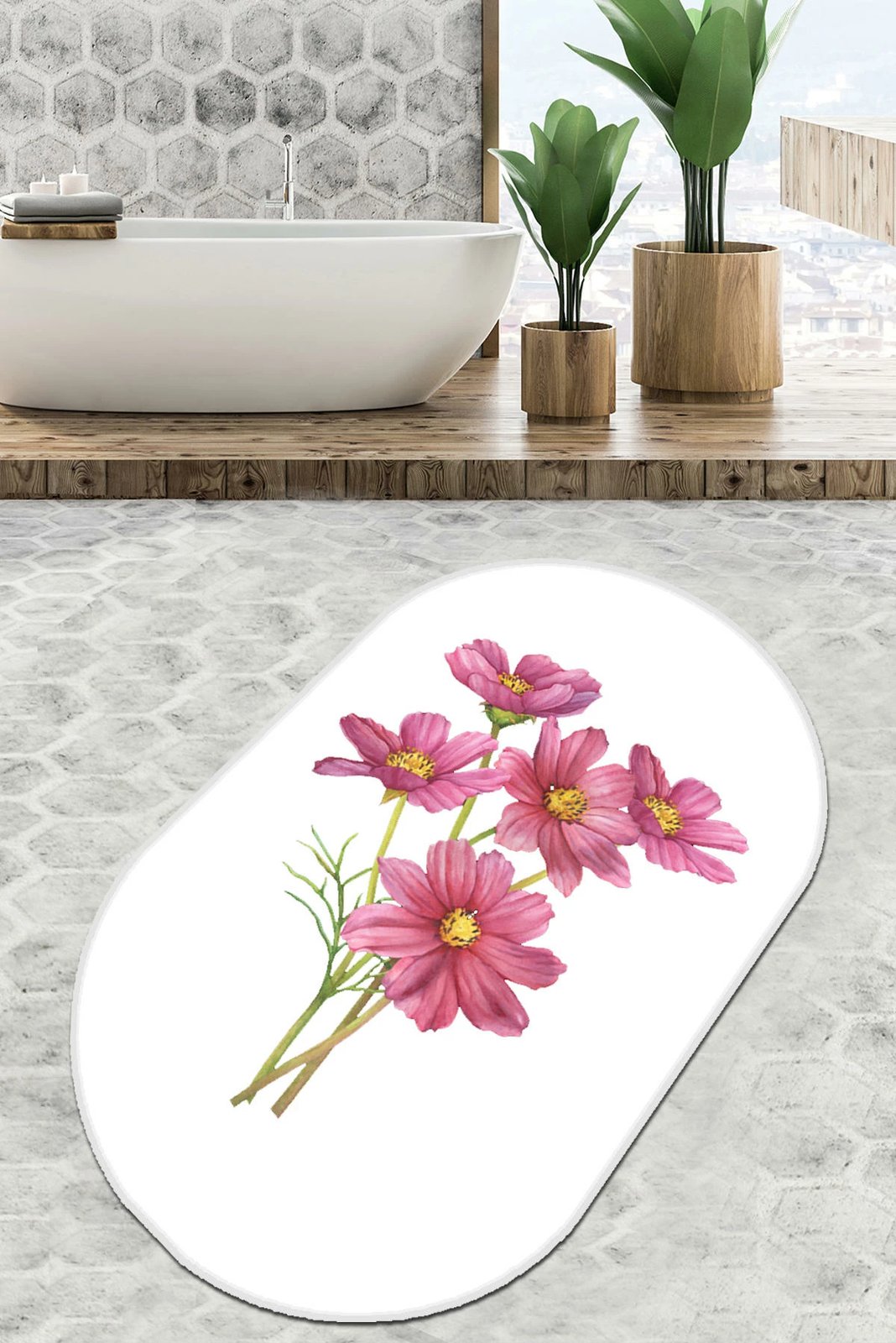 Tapet për banjo Mijölnir, Sitivo Djt, i bardhë, 70x120cm